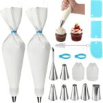 Reusable Cotton Piping Bag and Nozzle Set — 17 Pieces with Coupler