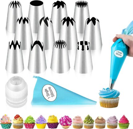 Reusable Icing Nozzle Kit — 14 Pieces, Stainless Steel