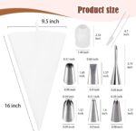Reusable Piping Bag Set with Six Steel Nozzles — 9 Pieces