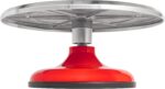 Revolving Cake Stand — Red and Silver Turntable