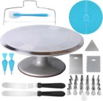 Revolving Cake Turntable 12 Inch with 35-Piece Decorating Set