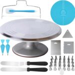Revolving Cake Turntable 12 Inch with 35-Piece Decorating Set
