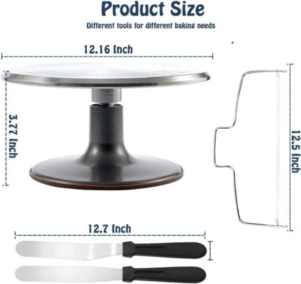 Revolving Cake Turntable 12 Inch with 35-Piece Decorating Set