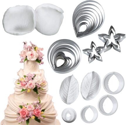 Rose Petal Cutter and Veiner Set — 31 Pieces for Sugar Flowers