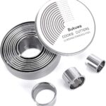Round Cookie and Biscuit Cutter Set — 12 Graduated Circles, Stainless Steel