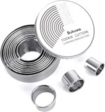 Round Cookie and Biscuit Cutter Set — 12 Graduated Circles, Stainless Steel
