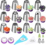 Russian Piping Tip Set — 47 Pieces with 12 Flower Nozzles