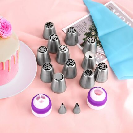 Russian Piping Tip Set — 47 Pieces with 12 Flower Nozzles