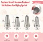 Seamless Large Icing Nozzles — 4 Pieces, Stainless Steel