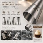 Seamless Large Icing Nozzles — 4 Pieces, Stainless Steel