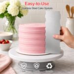 Stainless Steel Cake Scraper 8.6 Inch — 4 Pack, Textured Edges