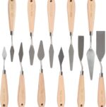 Stainless Steel Palette Knife Set — 11 Pieces with Wooden Handles