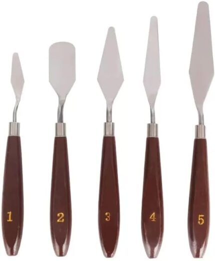 Stainless Steel Palette Knife Set — 5 Pieces with Wooden Handles