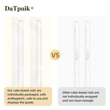 White Cake Dowel Rods — 15 Pieces, 9.5 Inch