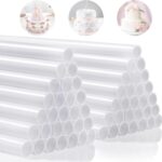 White Plastic Cake Dowels — 200 Pieces, 0.47 Inch Diameter