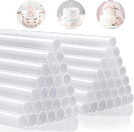 White Plastic Cake Dowels — 200 Pieces, 0.47 Inch Diameter